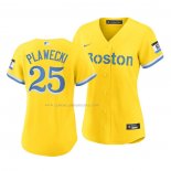 Camiseta Beisbol Mujer Boston Red Sox Kevin Plawecki 2021 City Connect Replica Oro