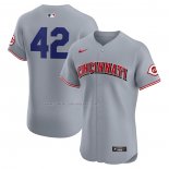 Camiseta Beisbol Hombre Cincinnati Reds Road 2024 Jackie Robinson Day Elite Gris