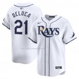 Camiseta Beisbol Hombre Tampa Bay Rays Jonny DeLuca Primera Limited Blanco